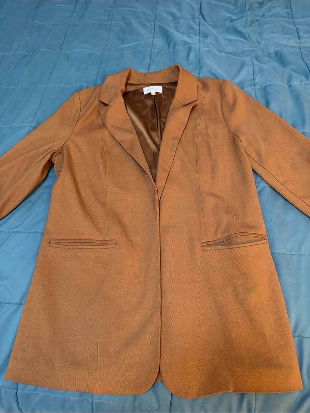 Skies Are Blue Camel Single-Breasted Trench Coat